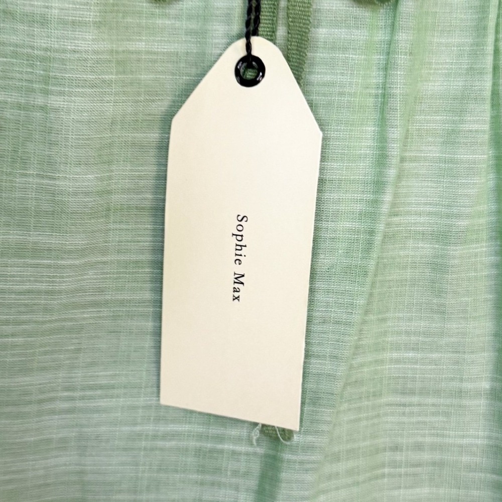 Sophie Max Max Studio Green‎ Eyelet Ruffle Mini Skirt NWT Verde Cotton Sz M - Picture 7 of 8
